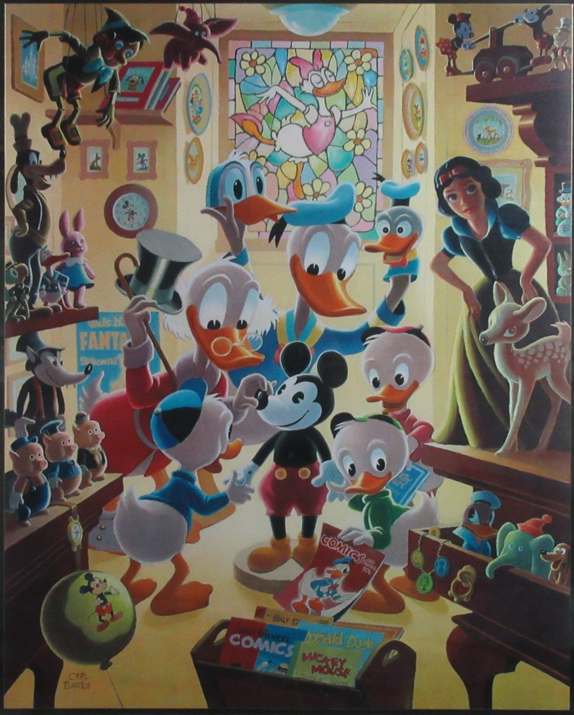 Donald Duck and Uncle Scrooge In Uncle Walt's Collectory Carl Barks Signed Gold Plate Edition